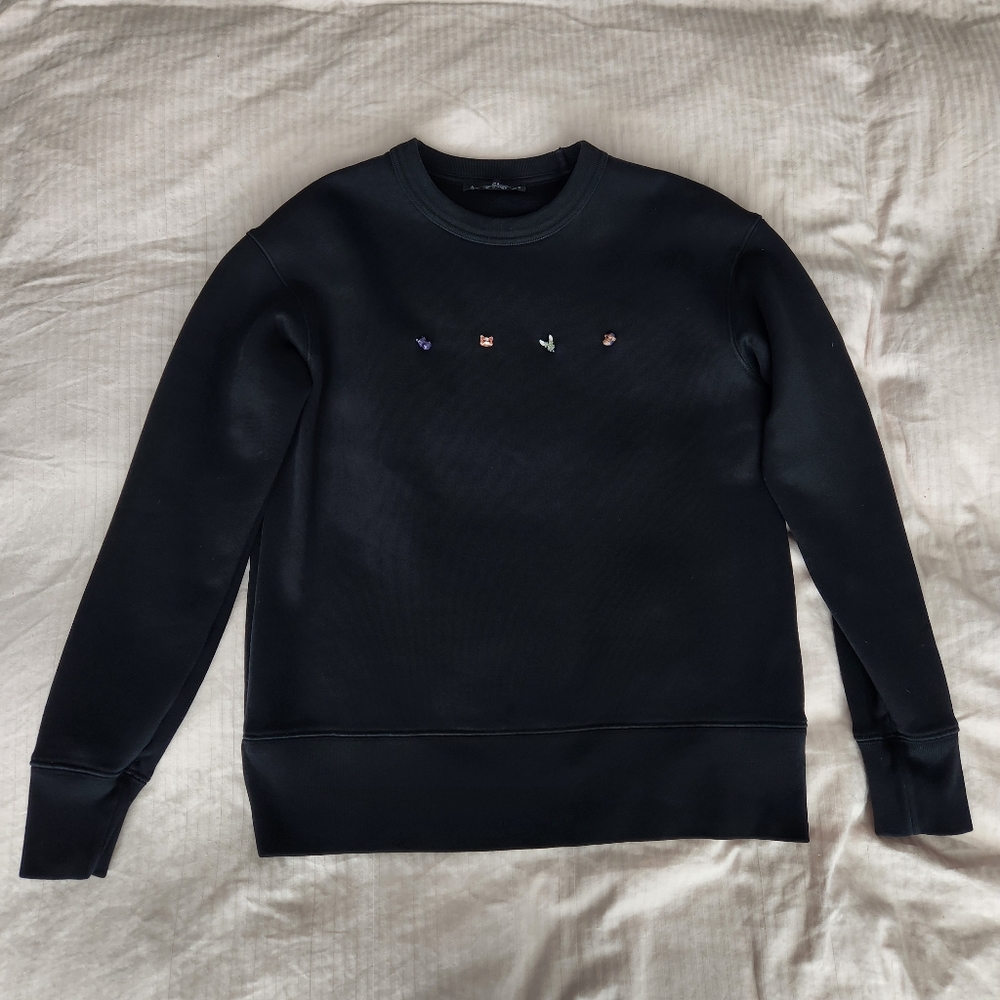 Acne Studios Sweatshirt with animal pins, Black, Size XXS